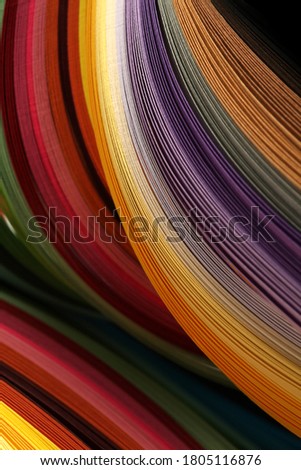 Abstract rainbow color strip wave paper vertical background.