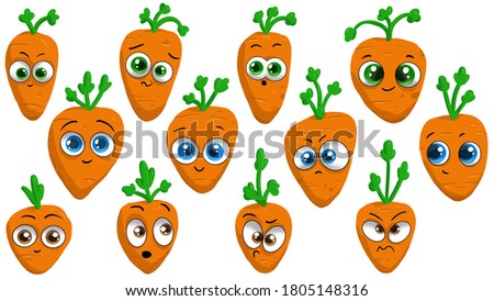 Set funny carrot art illustration icon design.
