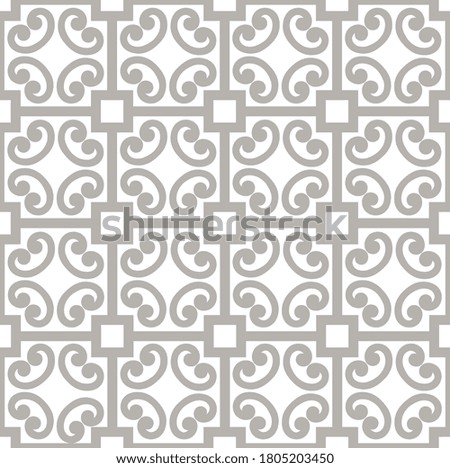 Abstract floral asian ornament. Seamless pattern with swirl line ornament in oriental style.