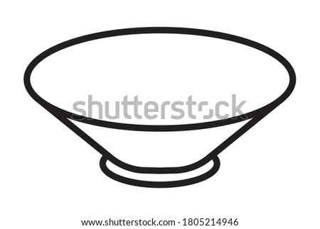 Bowl / rice bowl line art icon for apps and websites