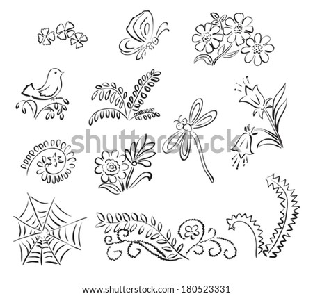 elements of nature - vector illustration