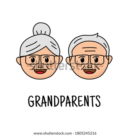 Grandparents cartoon illustration isolated on white background 