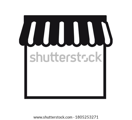 store window with tent design of Shop supermarket and market theme Vector illustration