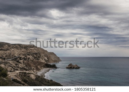 sea in cloudy weather in Cyprus between Limassol and Paphos
