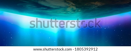 Aurora australis under the planet Earth "Elements of this image furnished by NASA" Royalty-Free Stock Photo #1805392912