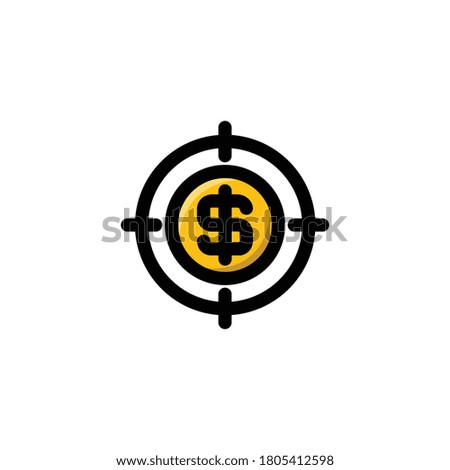 Target Money Icon, Economy Symbol.