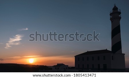 Lighthouse during sunset in Menorca