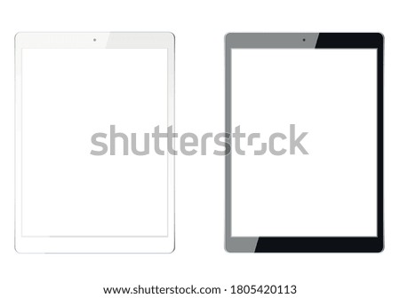 Modern Digital Tablets Isolated on White with Clipping Path for Screens