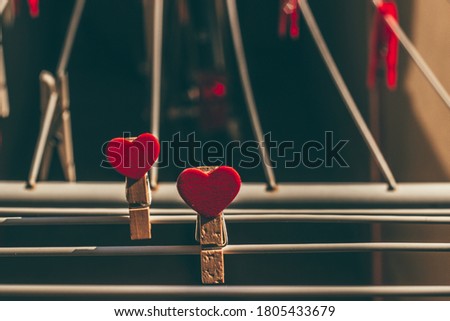 Red Heart Wooden Mini Clothespin