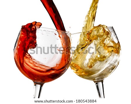 wine glasses on an isolated background