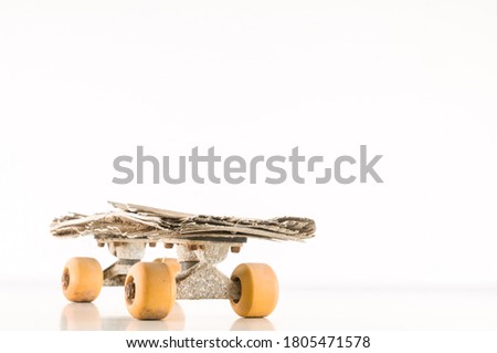 Photo Picture of a Vintage Style Concued Skateboard Background