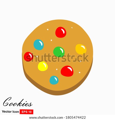 Illustration of a chocolate chip cookies on a white background