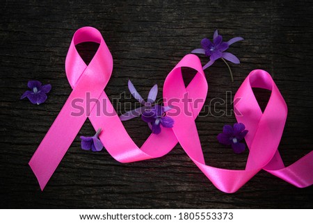 Pink ribbon, Breast cancer awareness symbol, abdominal cancer awareness and October Pink day background, world cancer day.
