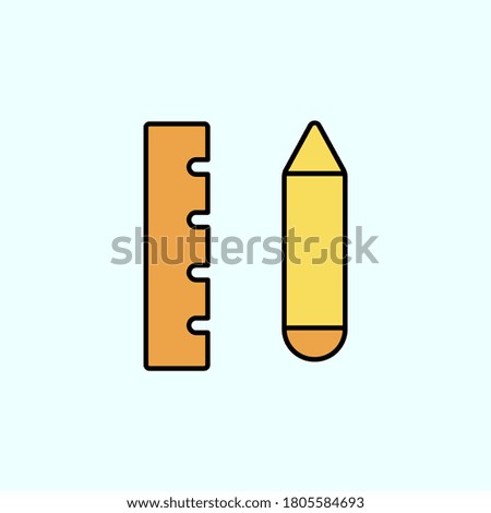 drafting tools, drawing tools color vector icon, vector illustration