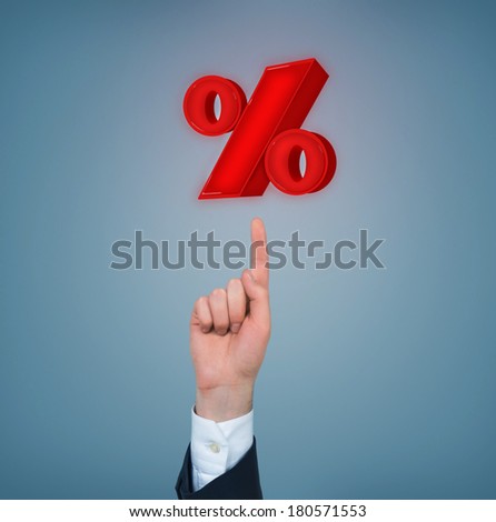 A hand pointing out to percentage mark