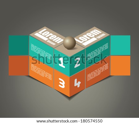 Modern cube origami style options banner