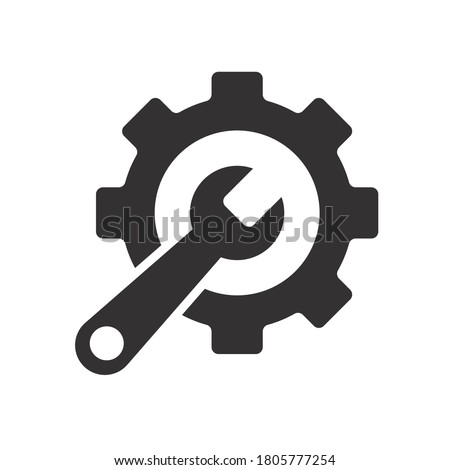 Service Tools icon. Vector pictogram style is a flat black symbol with transparent background. Designed for software and web interface toolbars and menus. EPS 10 Royalty-Free Stock Photo #1805777254