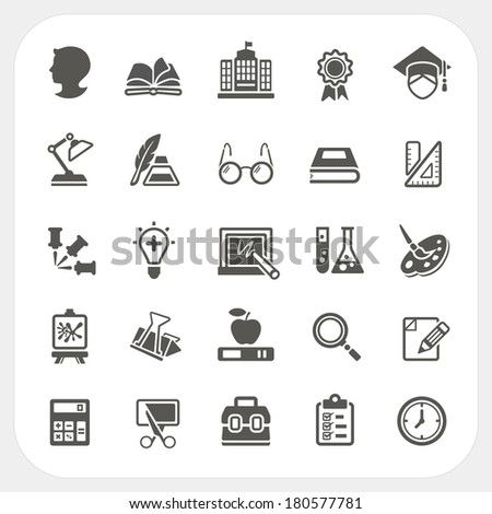 Education icons set