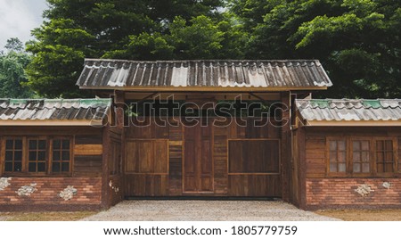 Vintage wooden door of house