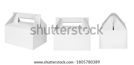 Takeaway cake box isolated on white background with clipping path Royalty-Free Stock Photo #1805780389