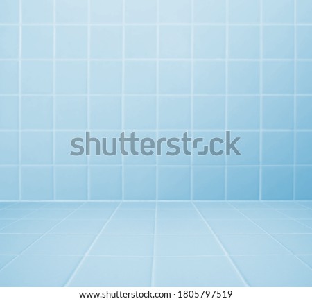 Product background Simple blue tile texture in the bathroom