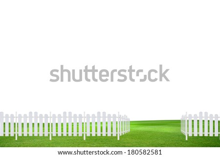 White Fence in Meadow