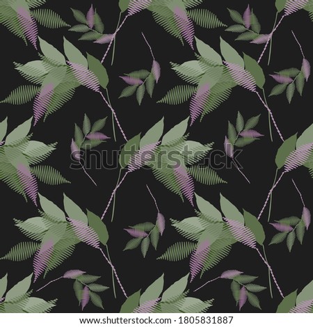 Decorative branch.Seamless pattern.Illustration on white and color background.