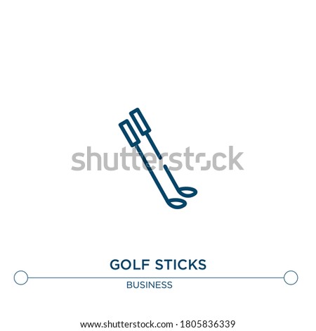 golf sticks vector line icon. Simple element illustration. golf sticks outline icon from business concept. Can be used for web and mobile
