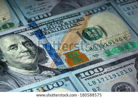 New hundred Dollar Bills for background