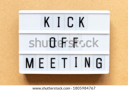 Lightbox with word kick off on wood background Royalty-Free Stock Photo #1805984767