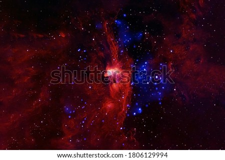 Red space nebula. Elements of this image were furnished by NASA.