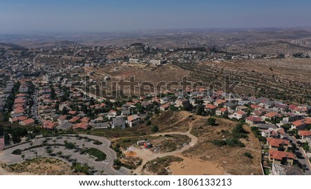 Small town with red rooftops Close to the Mountains Aerial view
Drone, Har adar,August,2020,Israel
 Royalty-Free Stock Photo #1806133213