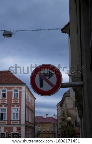 Do not turn right sign in Czech Republic