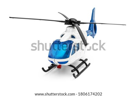 Toy of helicopter on white background.