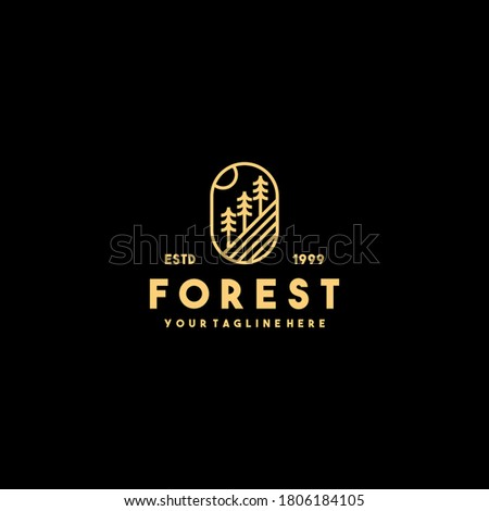 Creative forest outline logo design
