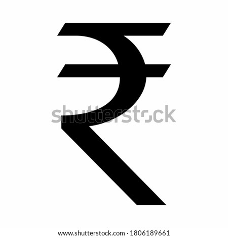 Indian Rupee currency symbol isolated on white background