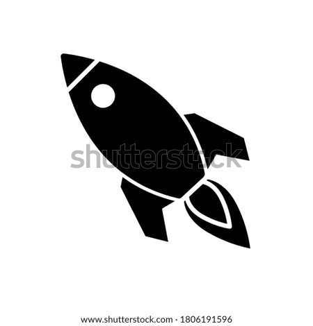 Rocket icon in trendy flat design