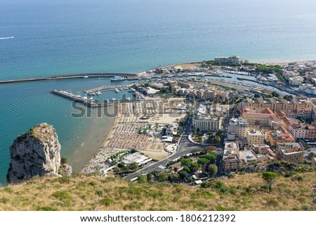 Terracina, Italy. Top View Of Terracina And Tyrrhenian Sea In Sunny Day Royalty-Free Stock Photo #1806212392