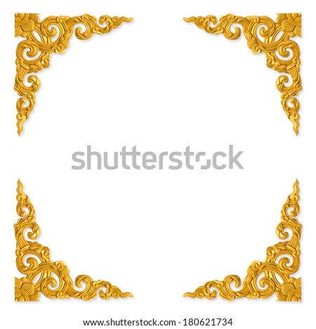 Chinese style picture frame Isolated on white background with clipping paths.