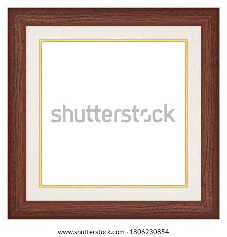 Wood frame isolated on white background with clipping path