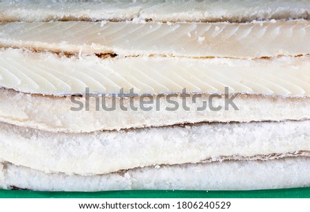 Several pieces of healthy and tasty salted cod.