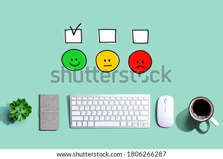 Survey with a computer keyboard and a mouse