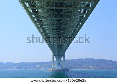 Bottom view of akashi Kaikyo bridge