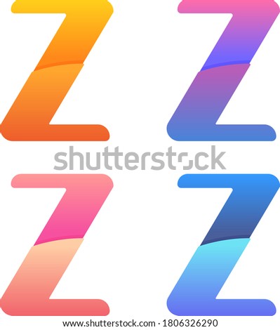 Letter Z Logo. Colorful Z Logo. Orange Blue Purple Pink Peach Modern Logo.