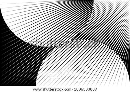 Abstract halftone lines background, modern design, black and white geometric dynamic pattern, vector texture for card, cover, poster, decoration.
