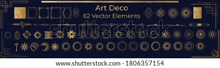Art Deco Vintage Frames, Borders. Circles and Design Elements in gold Royalty-Free Stock Photo #1806357154
