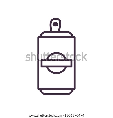 Beer can line style icon design, Pub alcohol bar brewery drink ale and lager theme Vector illustration