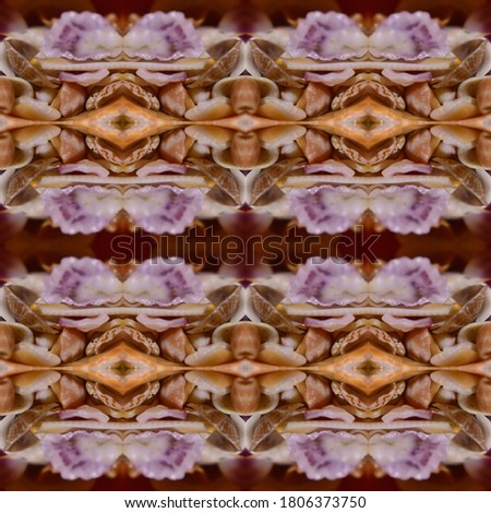 Seamless pattern of seashells. Abstract natural pattern for design, postcard, banner, fabrics, papers.