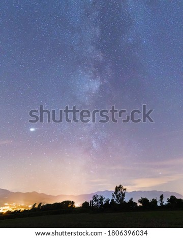 

Night sky landscape with milky way