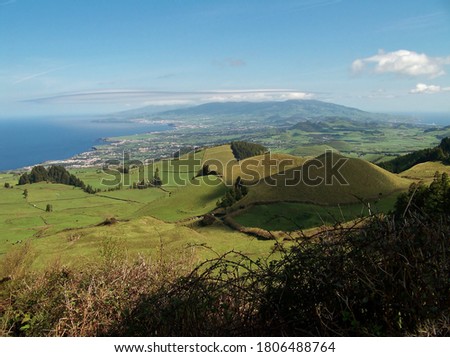 Viewpoint of pico do carvão .Sete Cidades parish (Seven cities). Sao Miguel, Azores, Portugal